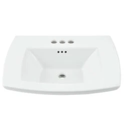 American Standard | Edgemere 25" Fireclay Pedestal Bathroom Sink With 3 Faucet Holes At 4" Centers And Overflow - Less Pedestal