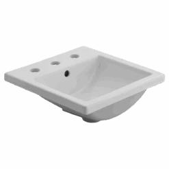 American Standard | Studio Carre 16-3/8" Drop In Porcelain Bathroom Sink For Widespread Faucets -Faucet 0642008020 studio carre bathroom sink