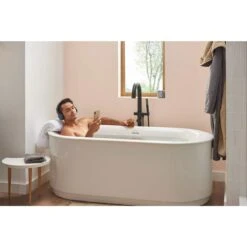 American Standard | Studio S 68" Free Standing Acrylic Soaking Tub With Center Drain And Overflow -Faucet 2549004020 19