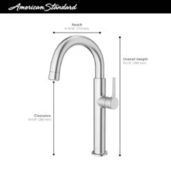 American Standard | Studio S 1.8 GPM Single Hole Pull Down Bar Faucet With Re-Trax Technology -Faucet 4803410002 infographic 2