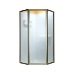 American Standard | Neo Angle 68-1/2" Tall Framed, Pivot, Hammered Glass Shower Door - Fits 24-7/16" To 24-7/16" Width Openings