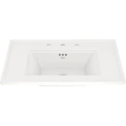 American Standard | Town Square S 31" Rectangular Vitreous China Deck Mounted Bathroom Sink With Overflow And 3 Faucets Holes At 8" Centers -Faucet american standard 0298 008 front view 17