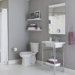 American Standard | Edgemere 25" Fireclay Pedestal Bathroom Sink With 3 Faucet Holes At 4" Centers And Overflow - Less Pedestal -Faucet american standard 0445 004 lifestyle image 13