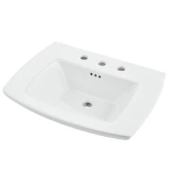 American Standard | Edgemere 25" Fireclay Pedestal Bathroom Sink With 3 Faucet Holes At 8" Centers And Overflow - Less Pedestal -Faucet american standard 0445 008 lifestyle image 15