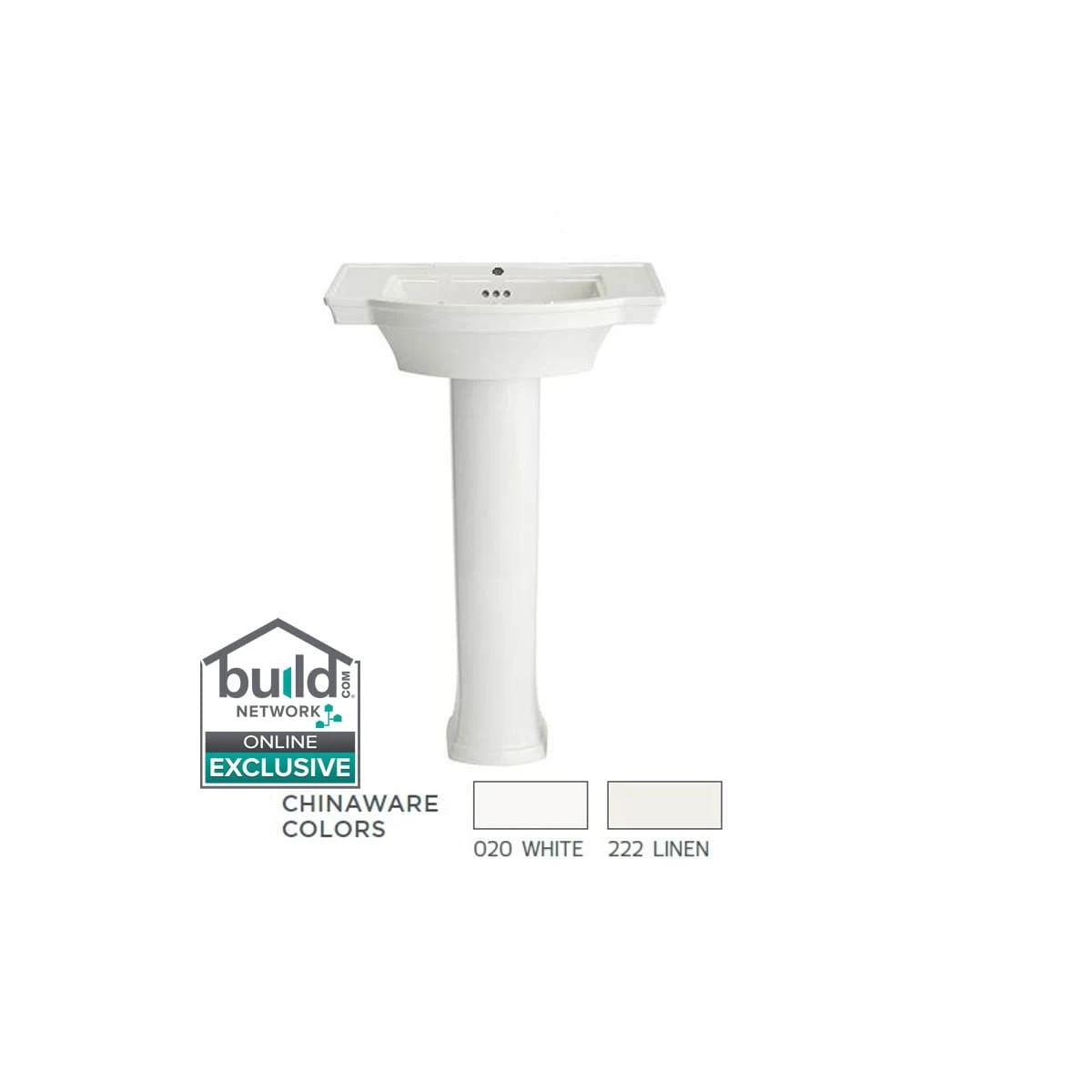 American Standard | Estate 24" Pedestal Bathroom Sink With 1 Hole Drilled And Overflow 6 American Standard | Estate 24" Pedestal Bathroom Sink With 1 Hole Drilled And Overflow - Image 4