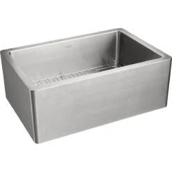 American Standard | Avery 30" Farmhouse Single Basin Stainless Steel Kitchen Sink With Basket Strainer, Basin Rack, And Sound Dampening Technology