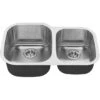American Standard | Portsmouth 31-1/2" Double Basin Stainless Steel Kitchen Sink For Undermount Installations - Drains Included -Faucet american standard 18cr 9322100s 075