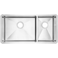 American Standard | Pekoe 35" Double Basin Stainless Steel Kitchen Sink For Undermount Installations - Drains Included