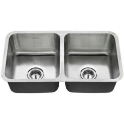 American Standard | American Standard 32" Double Basin Stainless Steel Kitchen Sink For Undermount Installations - Drains Included