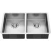 American Standard | Pekoe 29" Undermount Double Basin Stainless Steel Kitchen Sink With Basket Strainer, Basin Rack, And Sound Dampening Technology