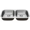 American Standard | Portsmouth 32-1/4" Drop In Double Basin Stainless Steel Kitchen Sink With Basket Strainer