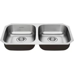 American Standard | Portsmouth 32-1/4" Drop In Double Basin Stainless Steel Kitchen Sink With Basket Strainer