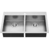 American Standard | Edgewater 33-11/16" Drop In Or Undermount Double Basin Stainless Steel Kitchen Sink With Basket Strainer, Basin Rack, And Sound Dampening Technology -Faucet american standard 18db6332211 075 6246912
