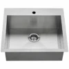 American Standard | Edgewater 25" Single Basin Stainless Steel Kitchen Sink For Drop In Or Undermount Installations With Single Faucet Hole - Drain Included -Faucet american standard 18sb 9252211 075