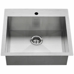 American Standard | Edgewater 25" Single Basin Stainless Steel Kitchen Sink For Drop In Or Undermount Installations With Single Faucet Hole - Drain Included