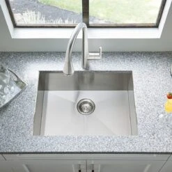 American Standard | Edgewater 25" Single Basin Stainless Steel Kitchen Sink For Drop In Or Undermount Installations With Single Faucet Hole - Drain Included -Faucet american standard 18sb 9252211 18sb 9252211 alternate view 23