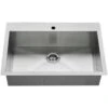 American Standard | Edgewater 33" Single Basin Stainless Steel Kitchen Sink For Drop In Or Undermount Installations With Single Faucet Hole - Drain Included -Faucet american standard 18sb 9332211 075