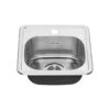 American Standard | Colony 15" Single Basin Stainless Steel Kitchen Sink For Drop In Installations With Single Faucet Hole - Drain Included -Faucet american standard 22sb 6151511s 075
