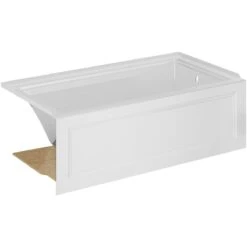 American Standard | Town Square S 60" Three Wall Alcove Acrylic And Fiberglass Soaking Tub With Right Drain -Faucet american standard 2544 102 side view 34