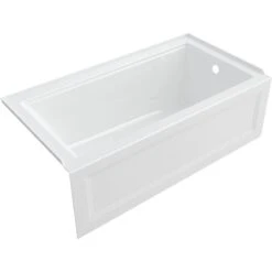 American Standard | Town Square S 60" Three Wall Alcove Acrylic And Fiberglass Soaking Tub With Right Drain -Faucet american standard 2544 102 top side view 35