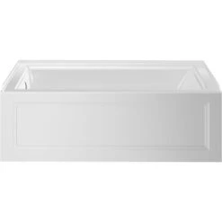 American Standard | Town Square S 60" Three Wall Alcove Acrylic And Fiberglass Soaking Tub With Left Drain -Faucet american standard 2544 202 front view 39
