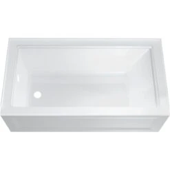 American Standard | Town Square S 60" Three Wall Alcove Acrylic And Fiberglass Soaking Tub With Left Drain -Faucet american standard 2544 202 top view 38