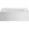 American Standard | Town Square S 60" Three Wall Alcove Acrylic And Fiberglass Soaking Tub With Right Drain -Faucet american standard 2544102 020 66340