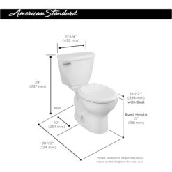 American Standard | Cadet 3 Elongated Two-Piece Toilet With EverClean Technology - Left Mounted Tank Lever (10" Rough-In) -Faucet american standard 270cb101 alternate image 77