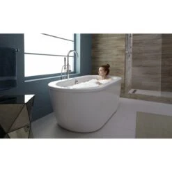 American Standard | Cadet 66" Acrylic Free Standing Soaking Bathtub With Center Drain -Faucet american standard 2764014 application use