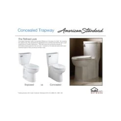 American Standard | Studio Round-Front Two-Piece DUAL FLUSH Toilet With Concealed Trapway, EverClean Surface, PowerWash Rim And Right Height Bowl - Includes Slow-Close Seat -Faucet american standard 2795 204 technology graph 88