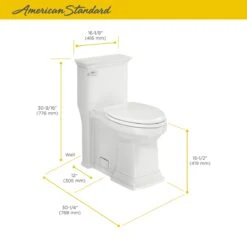American Standard | Town Square S 1.28 GPF One Piece Elongated Chair Height Toilet With Left Hand Lever - Seat Included -Faucet american standard 2851a 104 alternate view 60