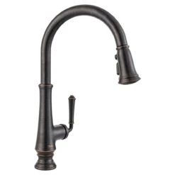 American Standard | Delancey Single Handle Pull-Down Spray Kitchen Faucet -Faucet american standard 4279 300 oil rubbed bronze side view 48