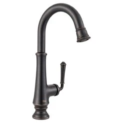 American Standard | Delancey Single Handle Pull-Down Spray Bar Faucet -Faucet american standard 4279 410 oil rubbed bronze side view 58