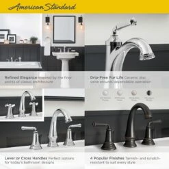 American Standard | Delancey 1.2 GPM Single Hole Top Lever Handle Bathroom Faucet With Pop-Up Drain Assembly -Faucet american standard 7052 107 alternate image 255