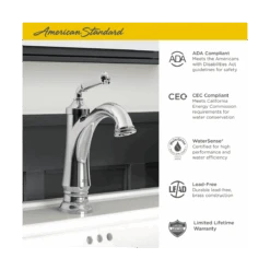 American Standard | Delancey 1.2 GPM Single Hole Top Lever Handle Bathroom Faucet With Pop-Up Drain Assembly -Faucet american standard 7052 107 alternate image 92