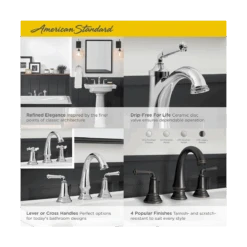 American Standard | Delancey 1.2 GPM Single Hole Top Lever Handle Bathroom Faucet With Pop-Up Drain Assembly -Faucet american standard 7052 107 alternate image 94