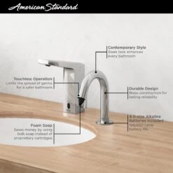 American Standard | Deck Mounted Battery Powered Electronic Soap Dispenser -Faucet american standard 7770 100 alternate image 39 1