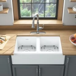 American Standard | Delancey 33-1/16" Farmhouse Double Basin Cast Iron Kitchen Sink -Faucet american standard 77db 33220a alternate image 338