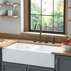 American Standard | Delancey 36" Farmhouse Double Basin Cast Iron Kitchen Sink -Faucet american standard 77db 36220a alternate image 353