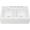 American Standard | Delancey 33-1/16" Farmhouse Double Basin Cast Iron Kitchen Sink -Faucet american standard 77db33220a 308 6246912