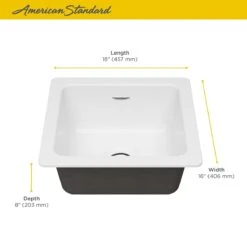 American Standard | Delancey 18" Undermount Single Basin Cast Iron Kitchen Sink -Faucet american standard 77sb 16180 alternate image 360
