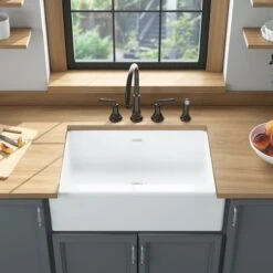 American Standard | Delancey 30" Farmhouse Single Basin Cast Iron Kitchen Sink 11 American Standard | Delancey 30" Farmhouse Single Basin Cast Iron Kitchen Sink -Faucet american standard 77sb 30220a alternate image 378