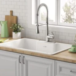 American Standard | Quince 33" Drop In Single Basin Cast Iron Kitchen Sink -Faucet american standard 77sb 33223 alternate image 387