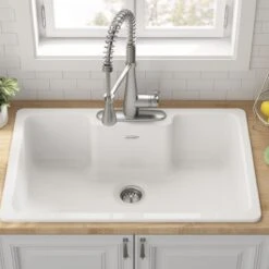 American Standard | Quince 33" Drop In Single Basin Cast Iron Kitchen Sink -Faucet american standard 77sb 33223 alternate image 388