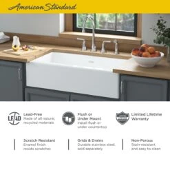 American Standard | Delancey 36" Farmhouse Single Basin Cast Iron Kitchen Sink -Faucet american standard 77sb 36220a alternate image 394