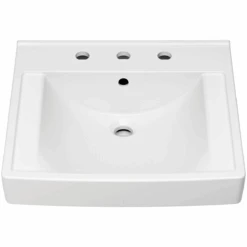 American Standard | Decorum 21" Wall Mounted Bathroom Sink With Overflow, 3 Faucet Holes At 8" Centers, And EverClean Glaze