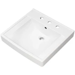 American Standard | Decorum 21" Wall Mounted Bathroom Sink With Overflow, 3 Faucet Holes At 8" Centers, And EverClean Glaze -Faucet american standard 9134008ec alternate view 14