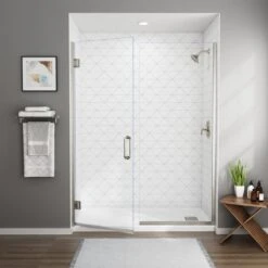 American Standard | Shower Door Collection 72" High X 59-9/16" Wide Hinged Frameless Shower Door With Clear Glass -Faucet american standard am00812 400 alternate image 437