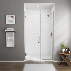 American Standard | Shower Door Collection 72" High X 47-9/16" Wide Hinged Frameless Shower Door With Clear Glass -Faucet american standard am00814 400 alternate image 442