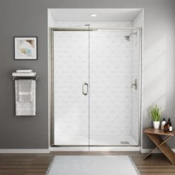 American Standard | Shower Door Collection 76" High X 60" Wide Hinged Framed Shower Door With Clear Glass -Faucet american standard am00816 400 alternate image 447